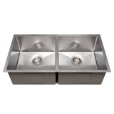 DuraSnow® ZLINE 36" Anton Undermount Double Bowl Fingerprint Resistant Stainless Steel Kitchen Sink with Bottom Grid