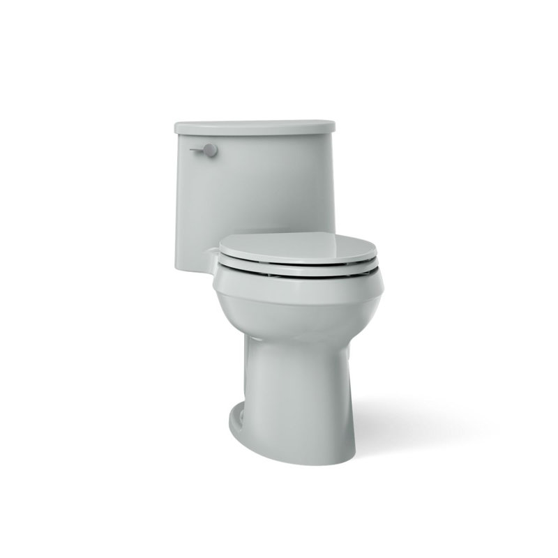 Adair 1.28 GPF Water Efficient Elongated One-Piece toilet (Seat Included), Ice Grey, Left-Hand
