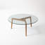 Table basse avec plateau en verre et structure en bois massif