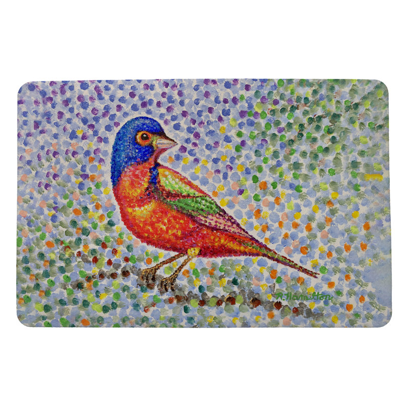 Tapis d'entrée antidérapant 18 po x 26 po Painted Bunting