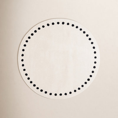 Lexy Ivory Black Polka Dot Hand-Tufted Wool Rug