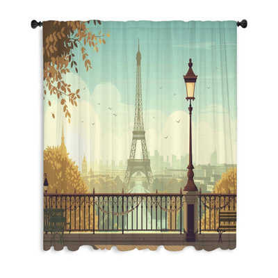 Eiffel Tower Landmarks Blackout Curtain