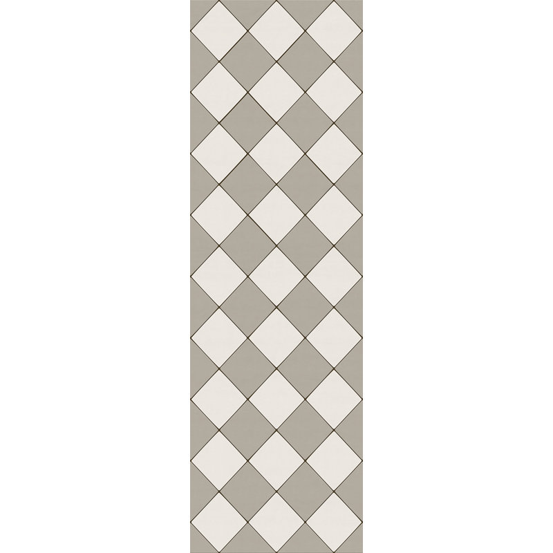 Hooppole Vinyl Checkered Indoor Rug, Runner 2'6" x 8'