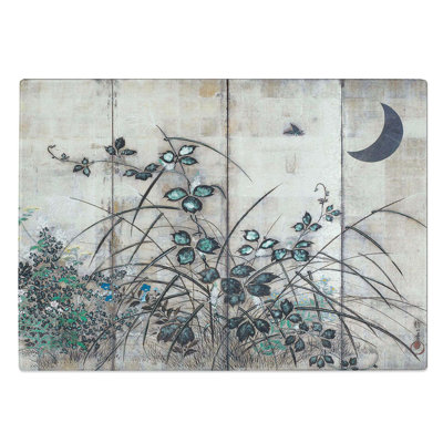 Glass Moon & Autumn Grasses by Sakai Hoitsu Chopping Board