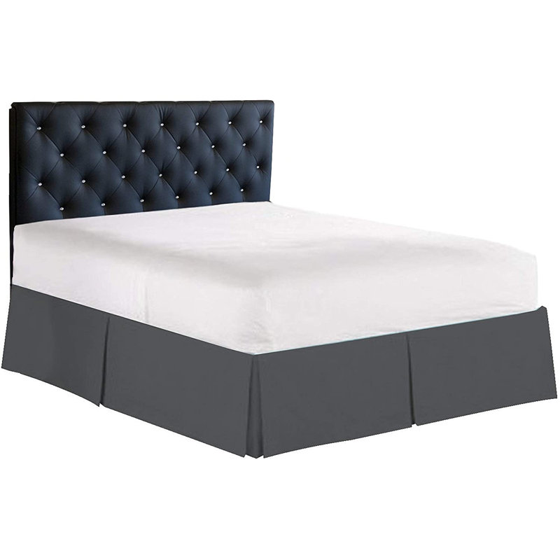 Jupe de lit plissée très grand à 3 côtés - douce et facile à ajuster avec une chute sur mesure de 14 pouces - qualité hôtelière, infroissable et résistante à la décoloration