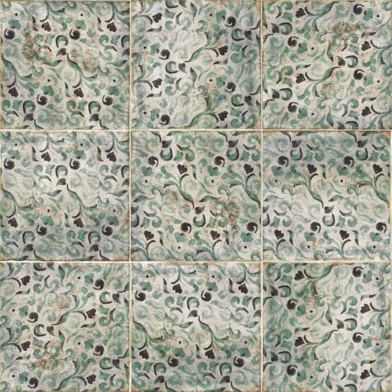 Angela Harris Dunmore 8x8 Polished Hand Painted Look Ceramic Tile