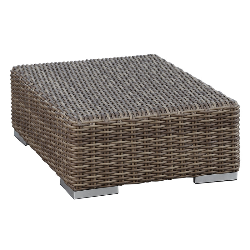 Coronado Outdoor Ottoman, Canvas Flax Sunbrella®, Light Brown