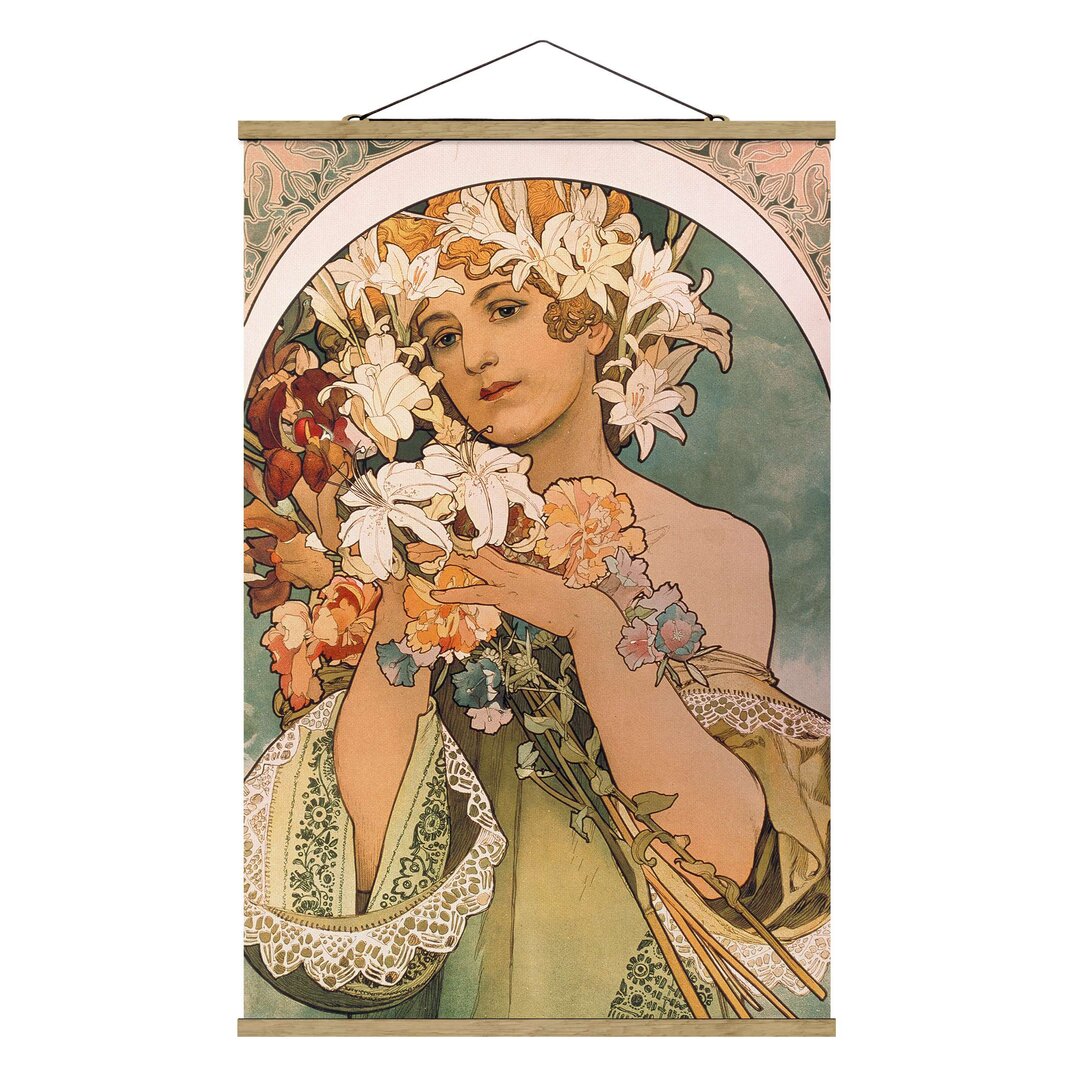 Stoffbild Blume von Alfons Mucha