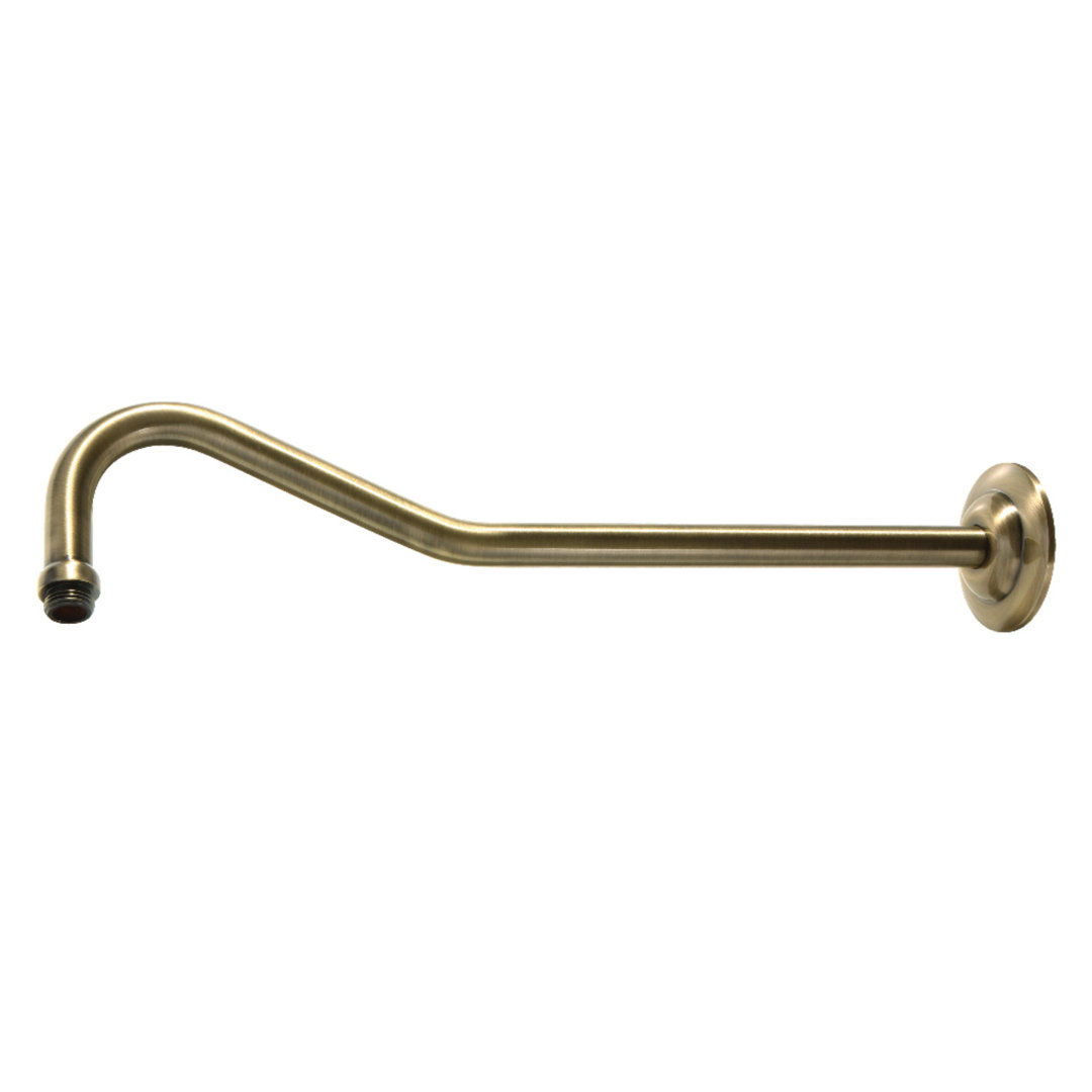 Kingston Brass Shower Scape 17-Inch Sheppard's Hook Rain Drop Shower Arm with Round Flange Kingston Brass 