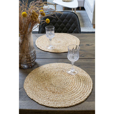 Almere Jute Solid Colour Round Placemat