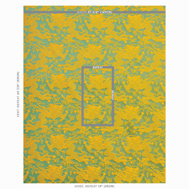 Tissu damassé Ruan Dragon, Or