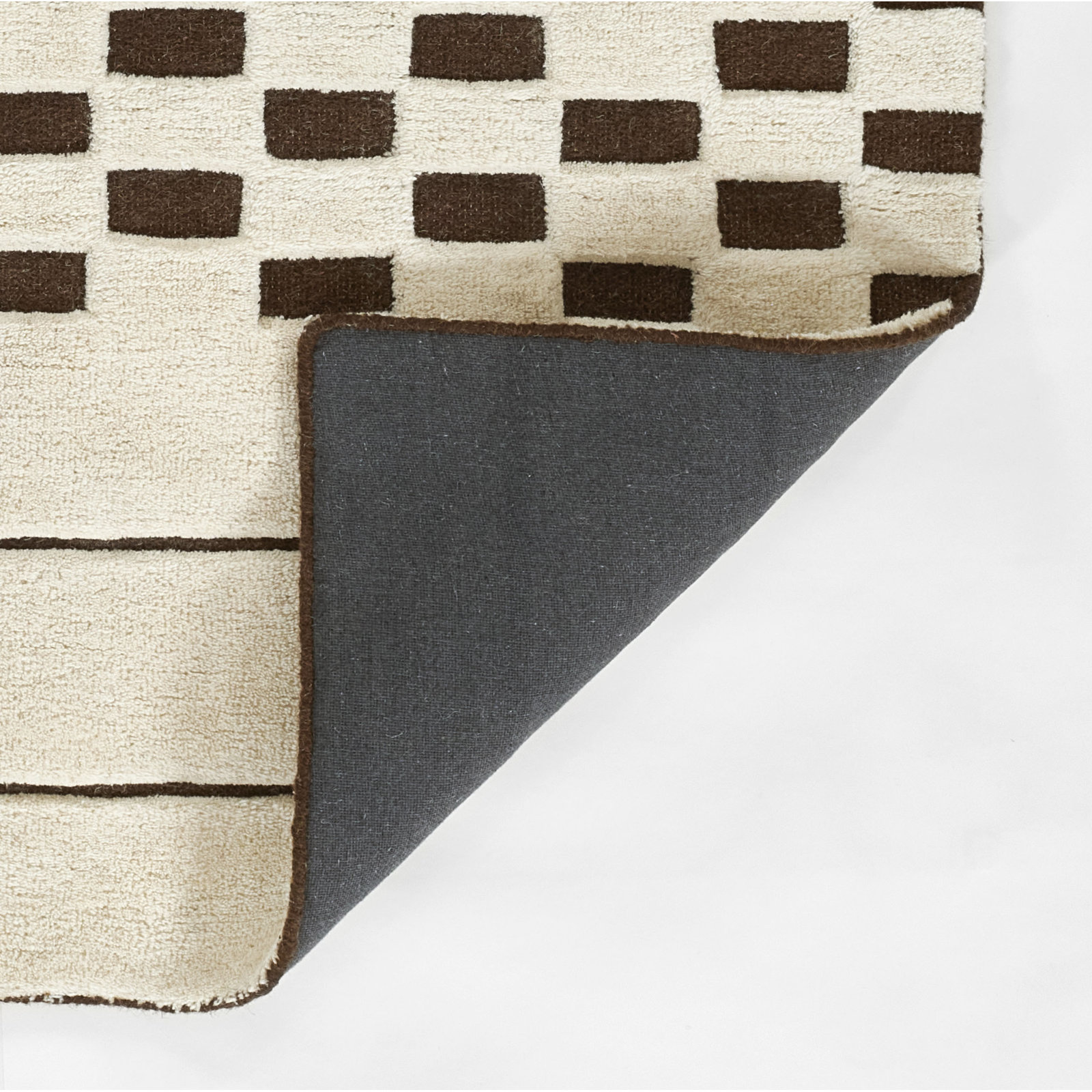Aelin Hand-Tufted Checkered Wool Rug, Runner 2'6" x 8'