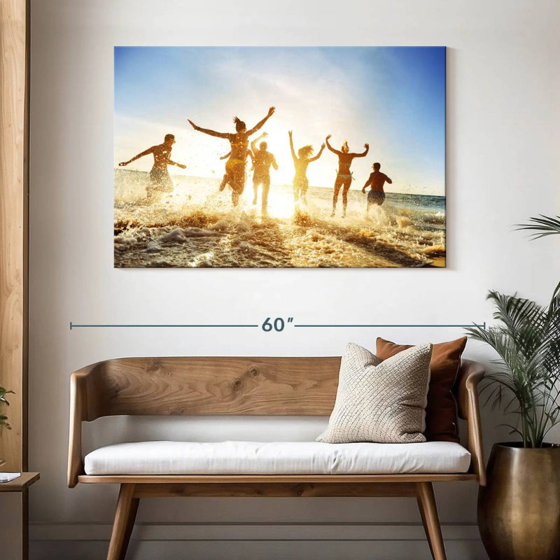 Plage Gillard avec des amis, H 32 po x l 48 po