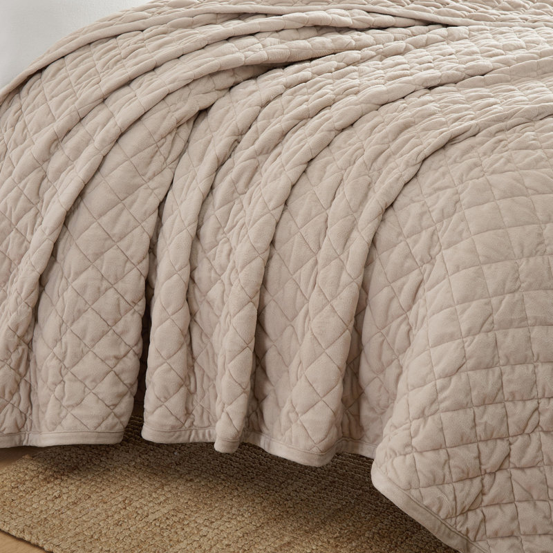 Couverture réversible Martha Stewart Simone, Grand lit, Beige foncé