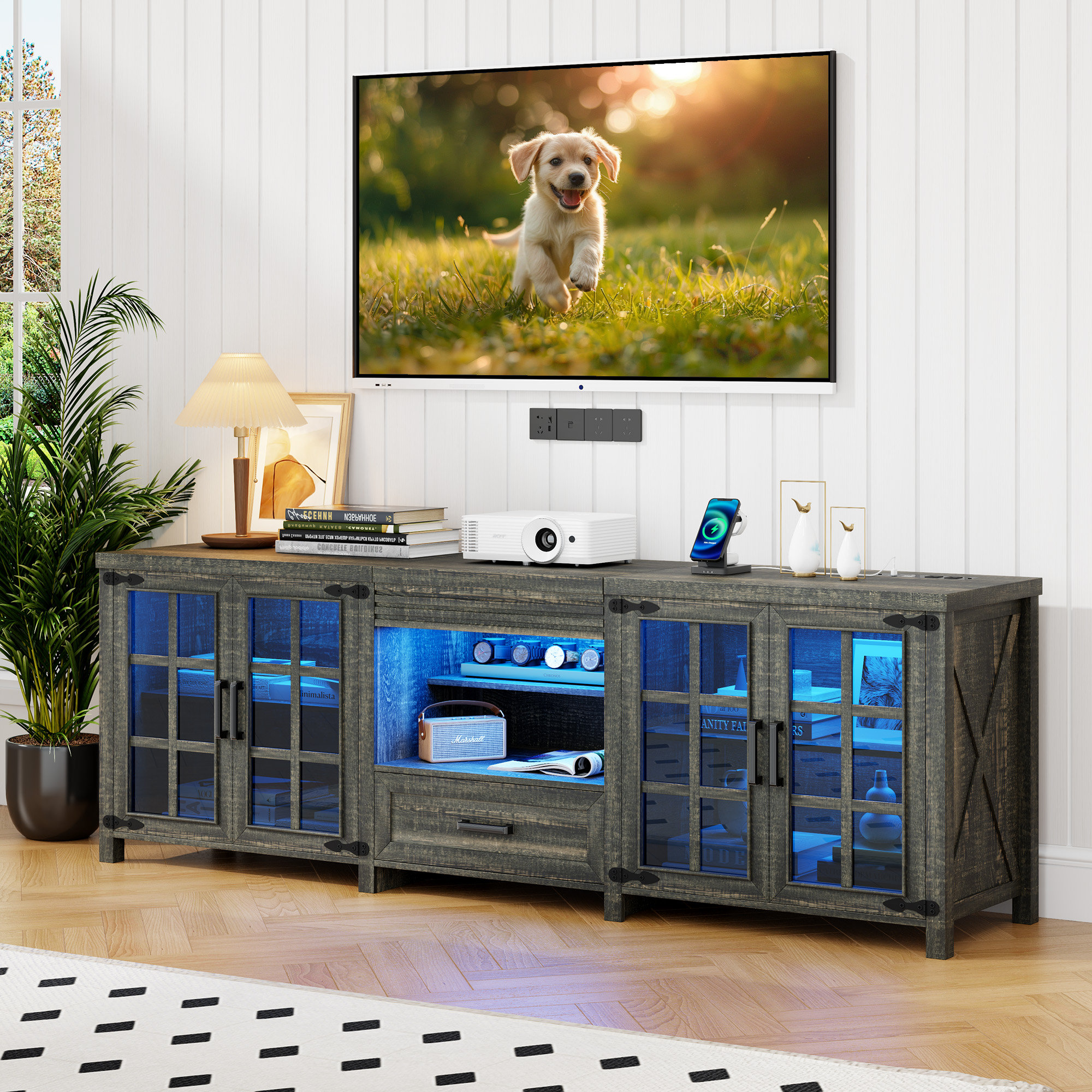 Wrought Studio Tv Stand With Hidden Lockable Drawerstorage And Built-in ...