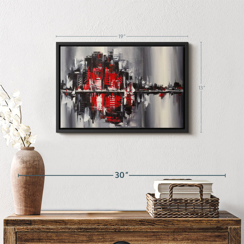 «Abstract Cityscape», reproduction sur toile, H 13 po x l 19 po