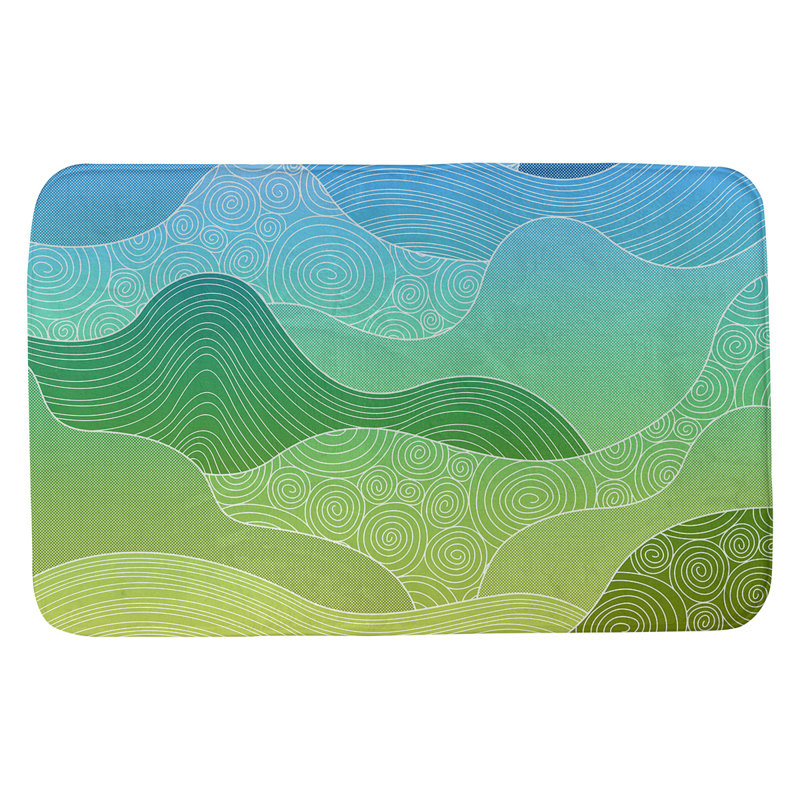 Tapis pour salle de bain Mcguigan, l 17 po x L 24 po, Dégradé paon