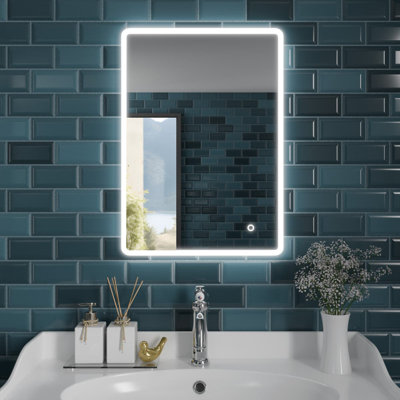 Rectangle LED Bathroom Mirror Fog Free Touch Sensor