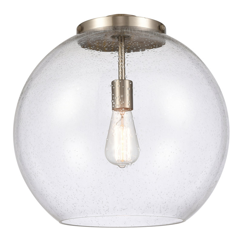 Luminaire suspendu sphère 3 lumières DEL Athens, Chrome poli, Grainé, H 16,38 po x l 15,75 po x P 15,75 po