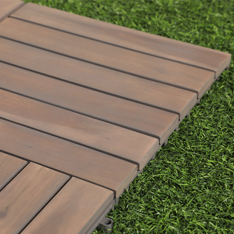 Carreau de terrasse en bois Zariah, Taupe