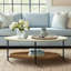 Table basse ovale Beaumont, fini bois blanc et naturel
