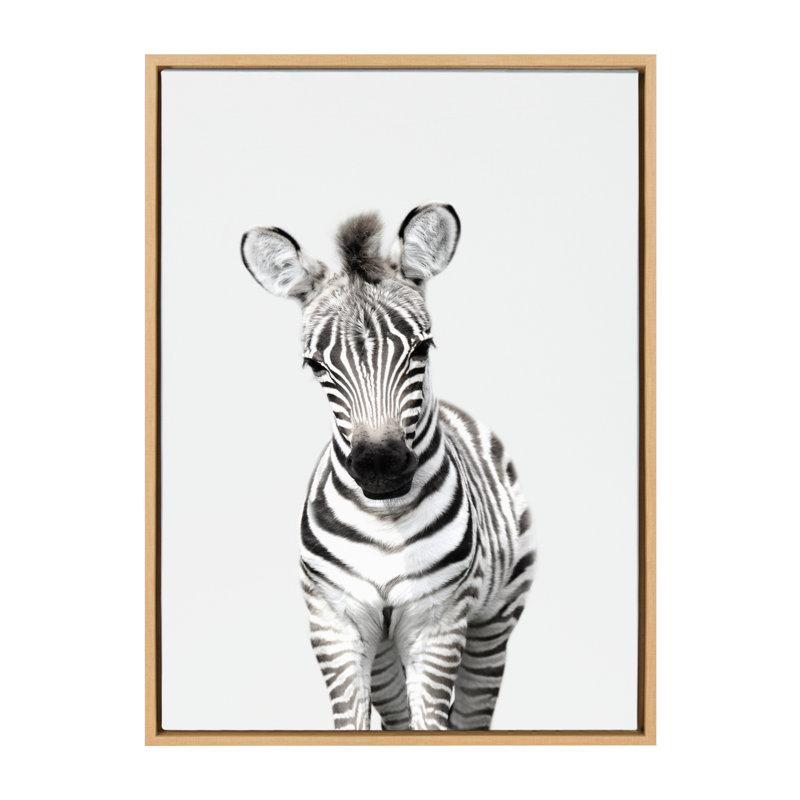 "Animal Studio Zebra" par Amy Peterson, reproduction d'art sur toile encadrée, H 33 po x l 23 po x P 1,63 po, Cadre naturel