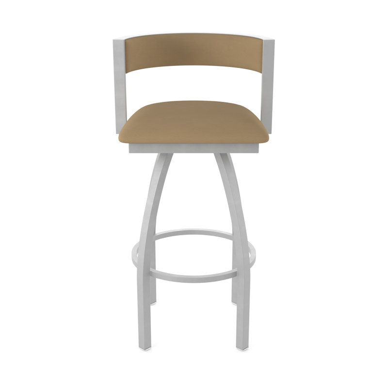 Tabouret Artémis, Tabouret de bar (siège d'une hauteur de 30 po), Nickel anodisé, Vinyle - sable Canter