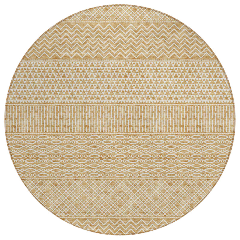 Tisdell Area Rug with Non-Slip Backing, Round 8'