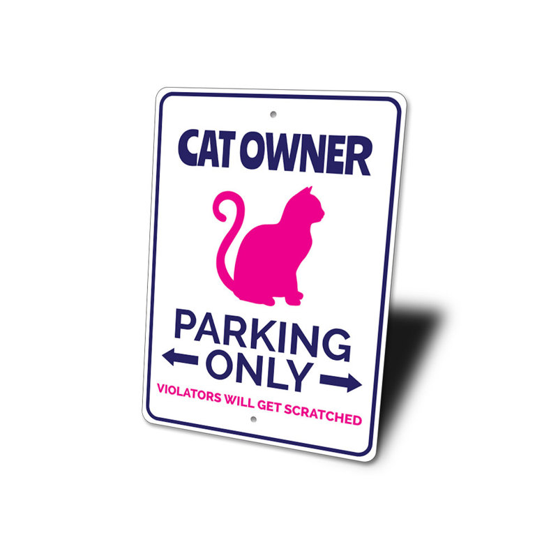 Enseigne de chat en aluminium, H 14 po x l 10 po x P 0,04 po