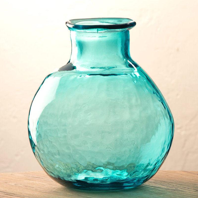 Vase de table en verre 12,2 po Zahrah, Bleu