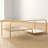 Galilea Rectangular Coffee Table with Storage in Gold and Mirrored