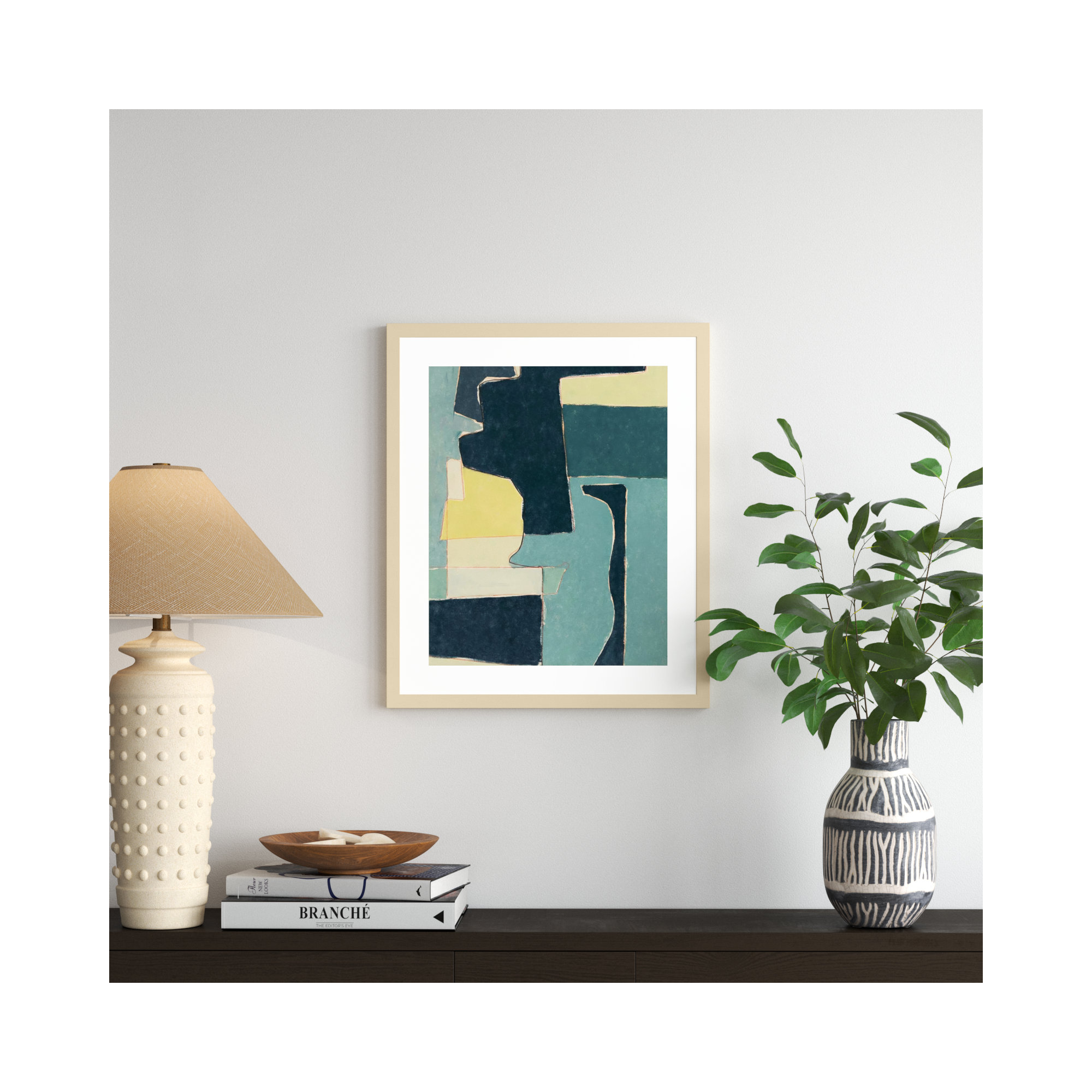 Blue Note II by Rob Delamater, 25" H x 21" W x 1" D, Black