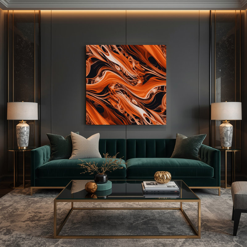 Art numérique sur toile, abstraction numérique 56, H 16 po x l 16 po