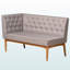 Ensemble de coin-repas 2 pièces Eberhart, revêtement en tissu gris et brun noyer, H 31,39 po x l 74,16 po x P 26,73 po