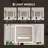 Corner Vanity Desk with Mirror & Lights, Fluted Makeup Table with Charging Station & Drawers-205360330