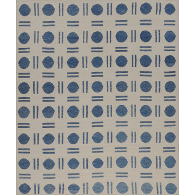 Geometric Area Rug in Beige/Blue