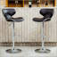 Tabouret de bar pivotant réglable avec base chromée-2144307004