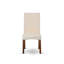 L'ensemble de mobilier de salle à manger 3 pièces comprend une table de salle à manger ronde avec piédestal et 2 chaises Parson rembourrées en lin crème, acajou-1998371005-1998370977-1998370978