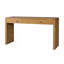 Console courbée avec rangement, table d'entrée en bois avec 2 tiroirs, console rustique de style campagnard pour entrée, couloir, salon, naturel-356784095