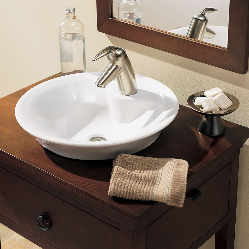 American Standard 17.75'' Ceramic Circular Bathroom Sink, White
