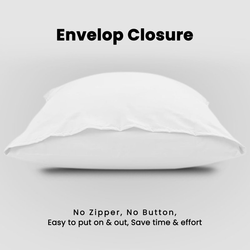 Super Dreamer Solid Colour Pillowcases 2 Pair 50x75Cm - Polyester Fabric Machine Washable High Quality Yarn, White