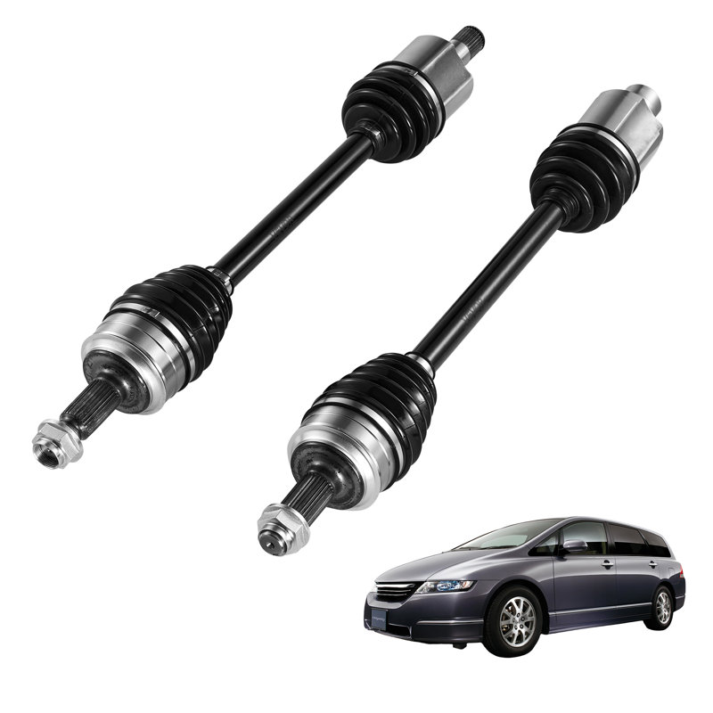 Ensemble d'arbre de cardan CV, avant gauche et droit (côté conducteur et côté conducteur), paire d'essieux de joint de cardan de remplacement pour automobile compatible avec les modèles Odyssey, acier allié et acier au carbone de 2005 à 2006