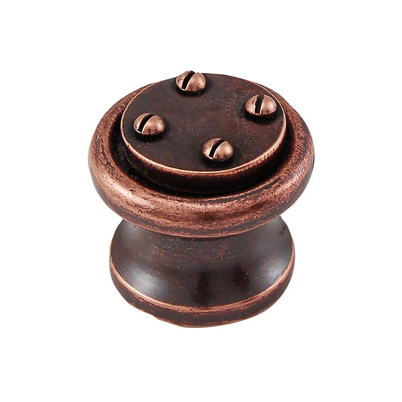 Archimedes Mushroom Knob, Antique Copper, 1" H x 1" W x 0.875" D