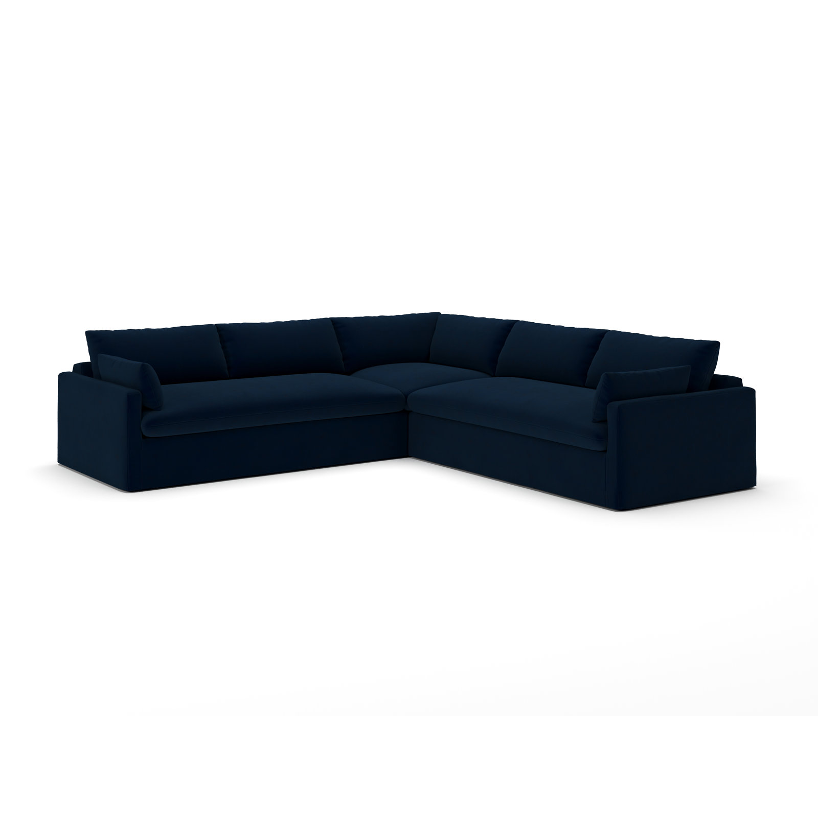 Luna L-Sectional, Bella Ink Blue Performance Velvet