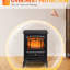 Foyer électrique 21 po avec flammes et bûches à DEL, 750 W / 1 500 W, poêle noir, protection contre la surchauffe, foyer autoportant de 216 pieds carrés, chaleur protégée réaliste