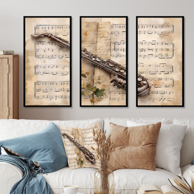 Clarinette classique Timeless Taupe IV - ensemble d'art sur toile
