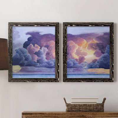 Magnifique ciel I - ensemble de 2 peintures sur toile encadrées