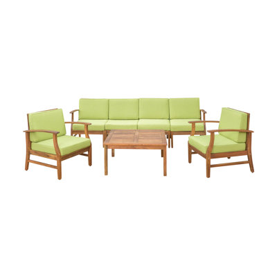 Ensemble de conversation modulaire avec coussins 7 pièces Hulda