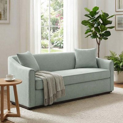 Canapé 3 places avec accoudoirs et coussins décoratifs Modern