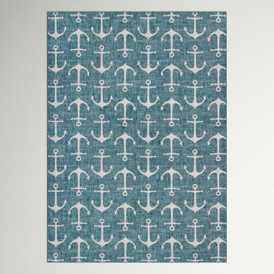 Glidden Rectangle Geometric Polypropylene Plastic Rug